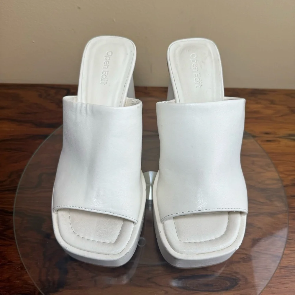 OPEN EDIT Penni Platform Slide Sandal In Ivory